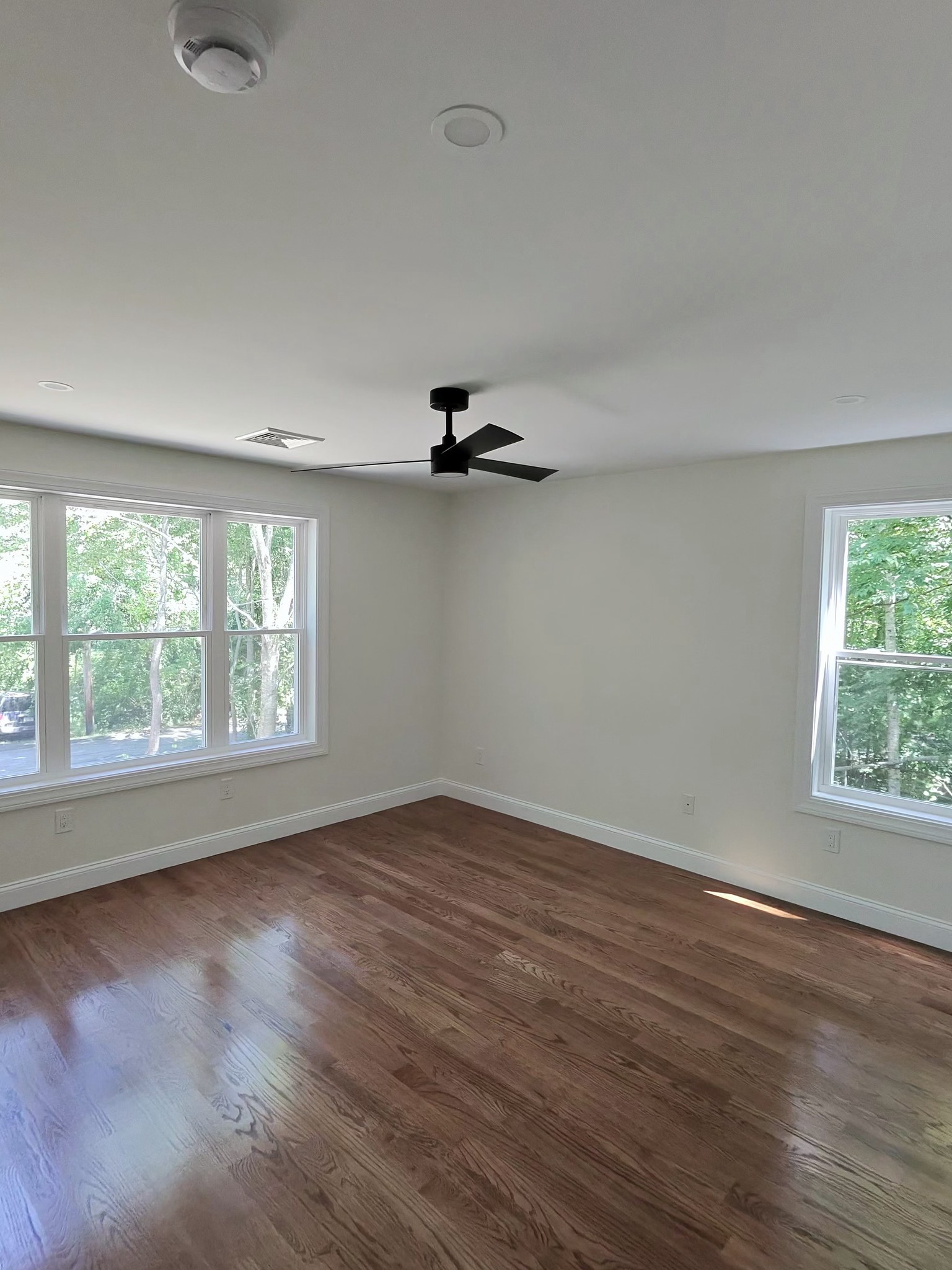 Living room with site-finished red oak flooring, 63 Brandt Avenue Dartmouth